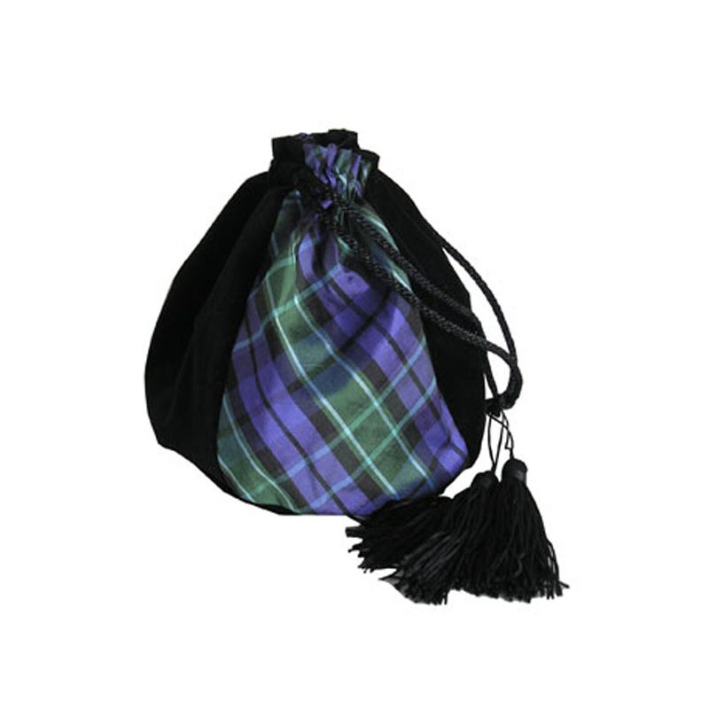 Silk and Velvet Evening Bag in Graham Tartan Silk