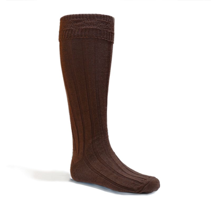 Brown Kilt Hose with Celtic Top