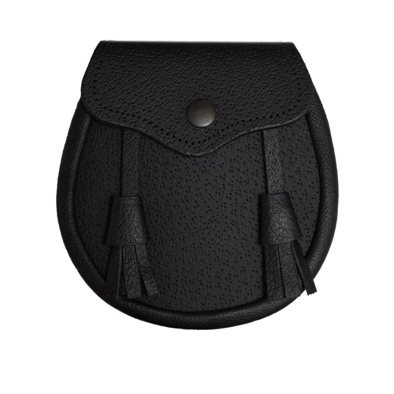 Boys Leather Day Sporran in Black