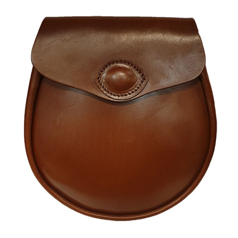 Bridle Leather Day Sporran - No Tassels in Conker