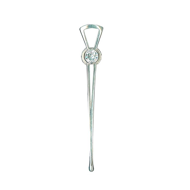 Cubic Zirconia Stone Kilt Pin in Sterling Silver