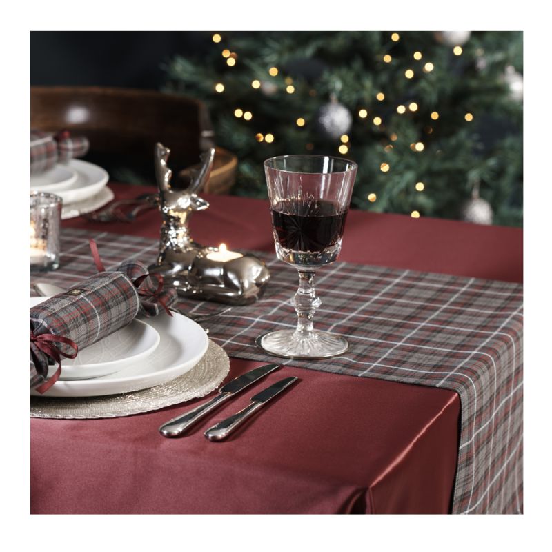 Christmas Table Runner in Kinloch Anderson Castle Grey Tartan