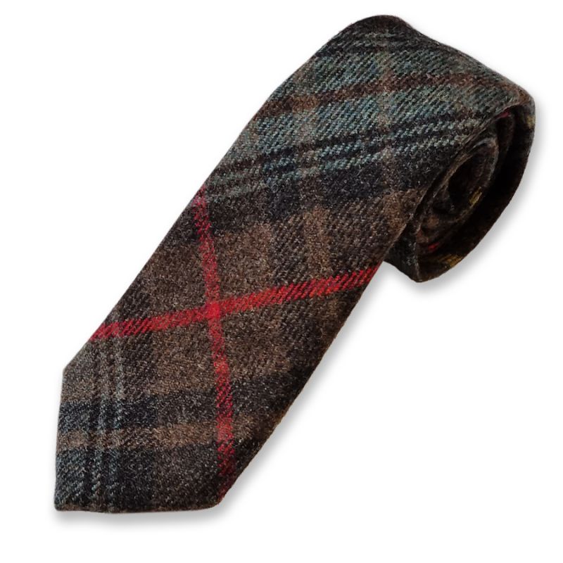 Tweed Stewart Hunting Weathered Tartan Tie in Pure New Wool