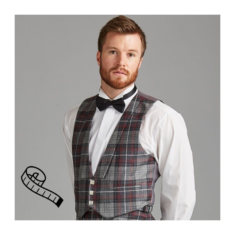 Evening Waistcoat in Tartan, 3 celtic buttons Special Order