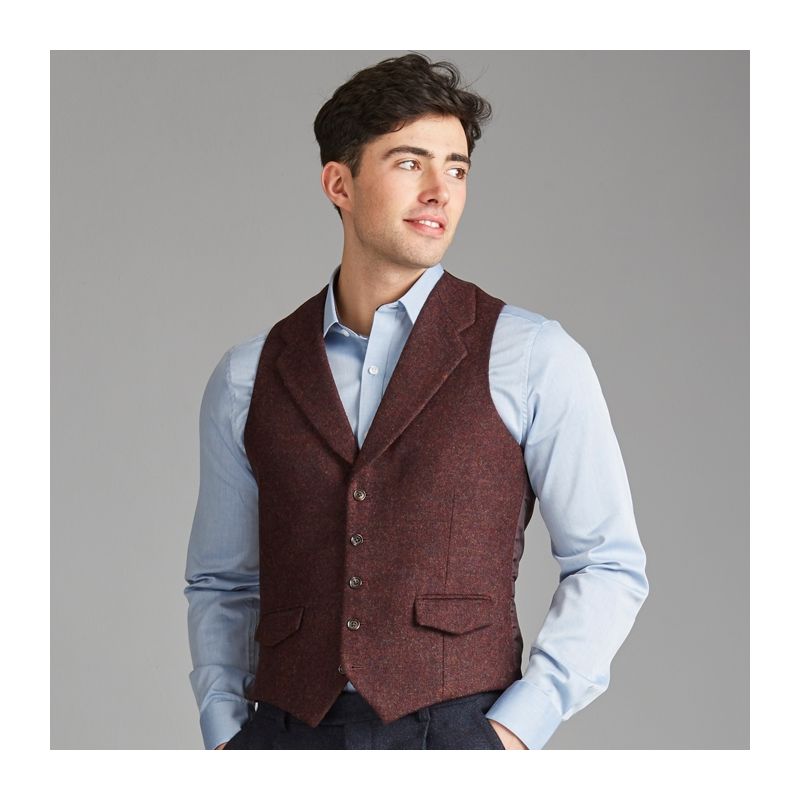 The Kinloch Anderson Anderson Lapel Waistcoat in Pheasant Tweed