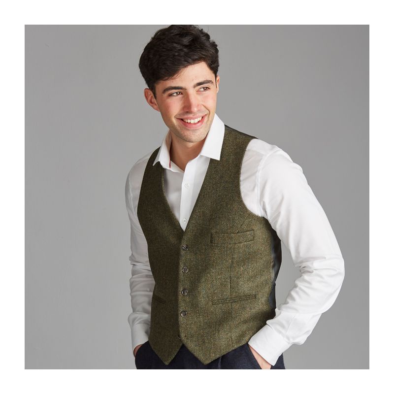 The Kinloch Tweed Waistcoat in Green