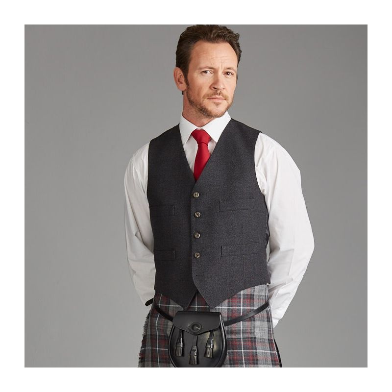 Kinloch Anderson Charcoal Grey Tweed Day Waistcoat