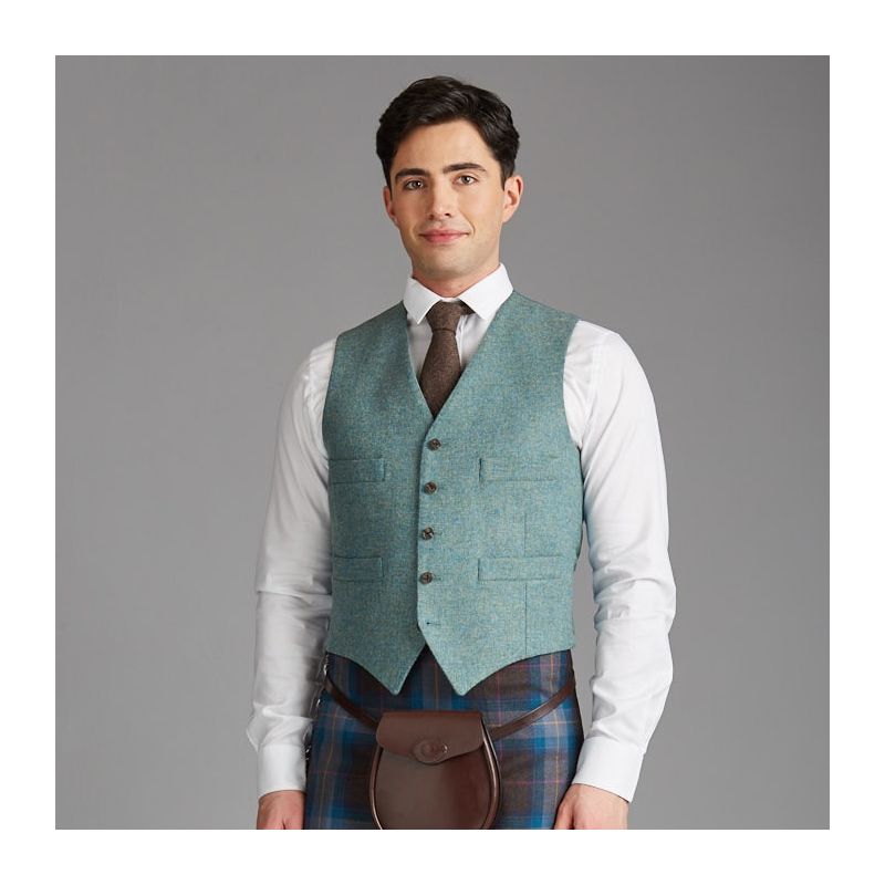Kinloch Anderson Lovat Blue Tweed Day Waistcoat