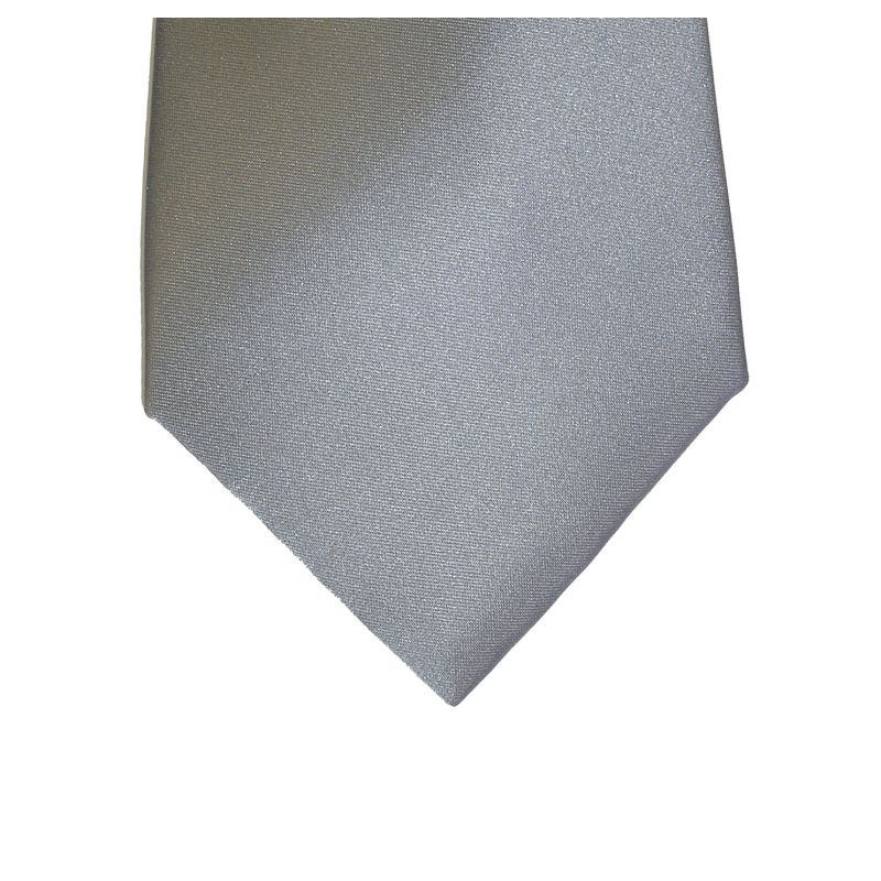 Wedding Tie in Polyester Plain Silver Grey