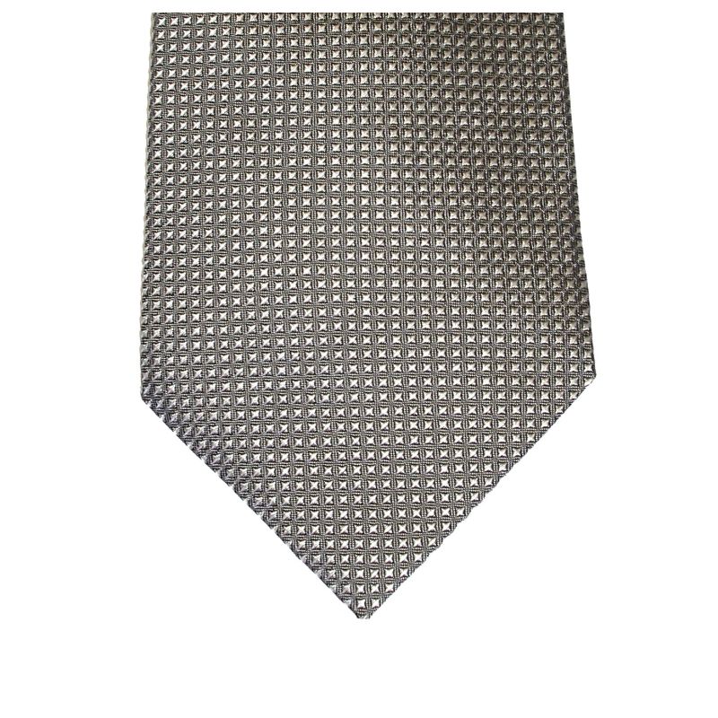 Wedding Tie in Pure Silk Silver Grey in Small Square design