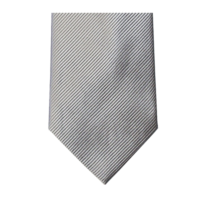 Wedding Tie in Pure Silk Silver Grey in Pinstripe design