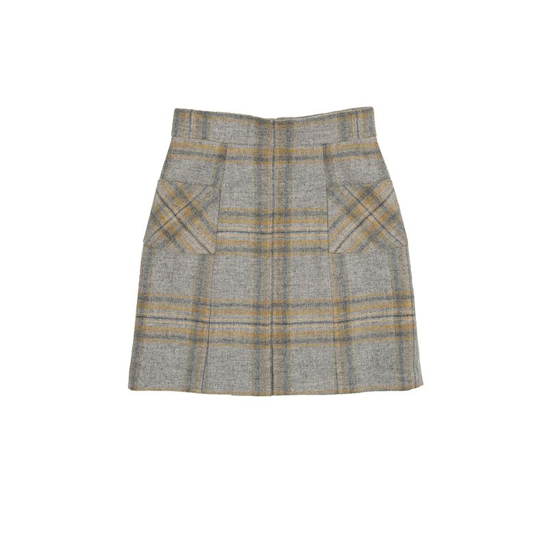 A Line Tweed Skirt in Lichen