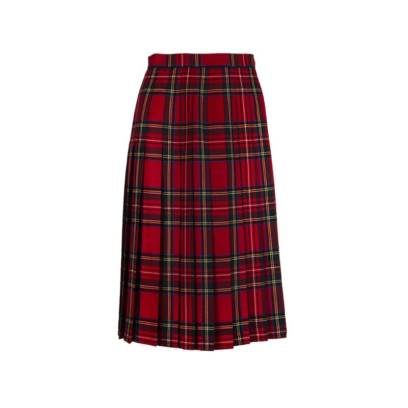 Classic Kilted Skirt in Royal Stewart - Below the Knee Length