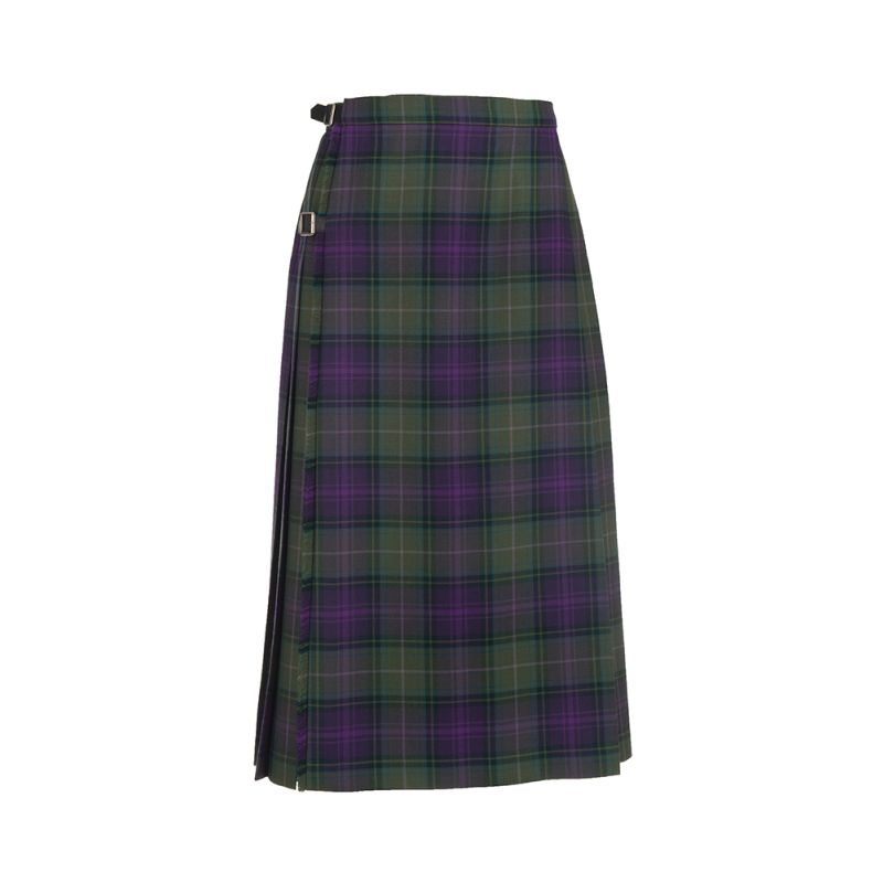 Classic Kilted Skirt in Kinloch Anderson Heather Tartan - Below the Knee Length
