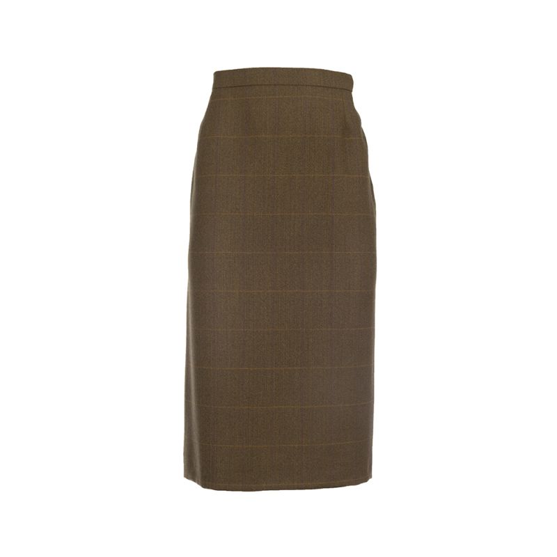 Classic Straight Skirt in Lightweight Brown Tweed
