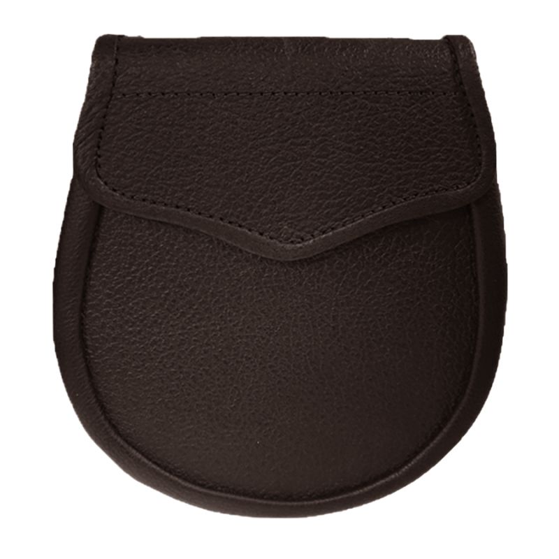 Simple Leather Day Sporran in Brown