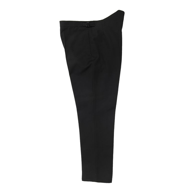 Fishtail Waistband Trousers in Black Barathea Tartan