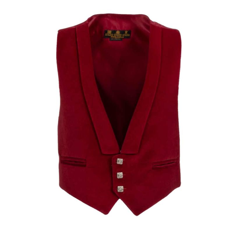 Evening Waistcoat in Red Velvet 