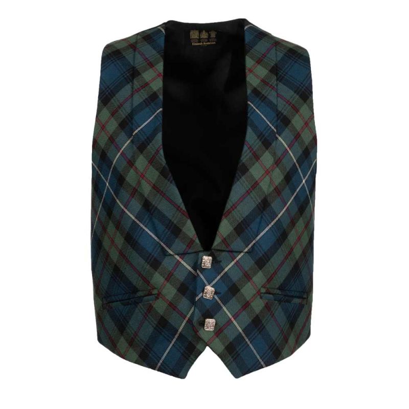 Bias Cut Evening Waistcoat in Robertson Hunting Muted Tartan