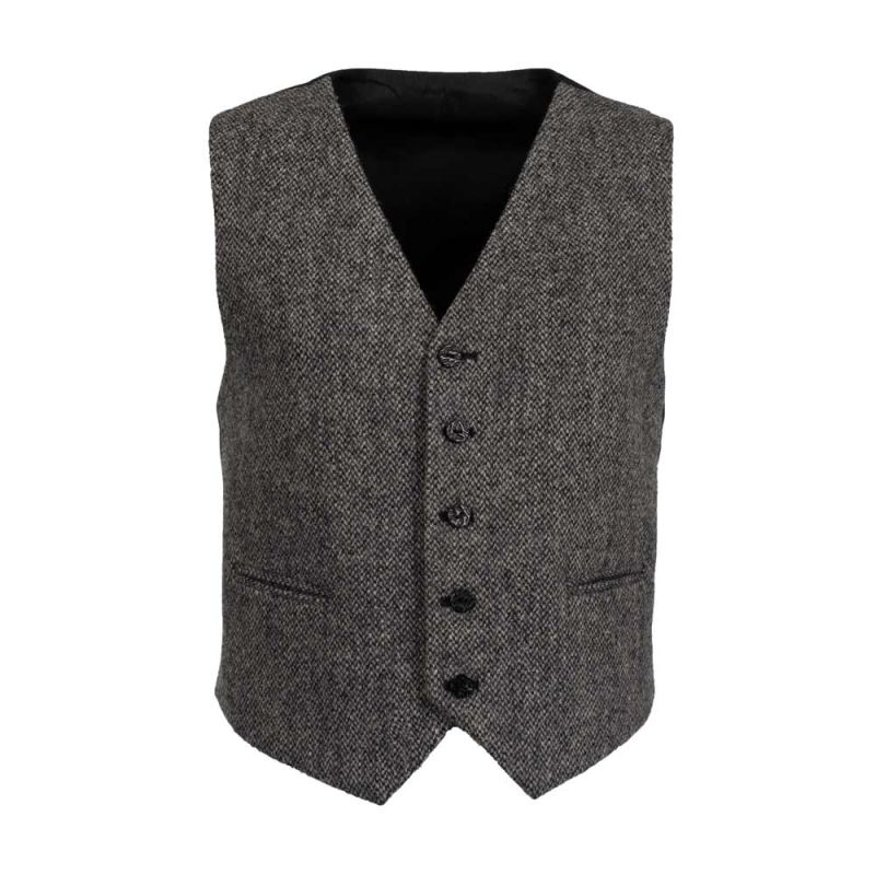 Day Waistcoat in Grey Harris Tweed