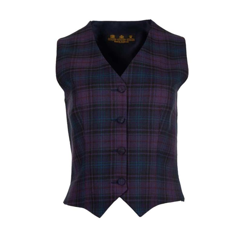 Cloth Back Ladies Waistcoat in Kinloch Anderson Thistle Tartan
