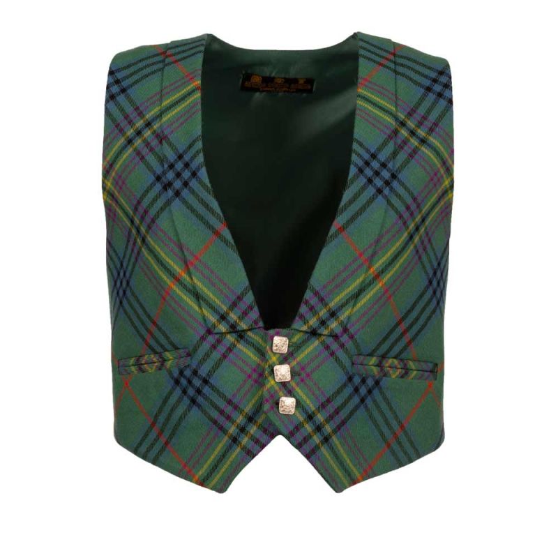 Bias Cut Evening Waistcoat in Johnstone Ancient Tartan