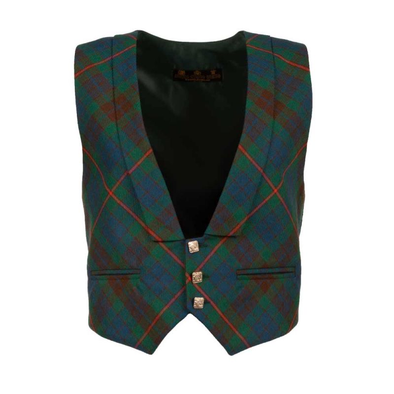 Bias Cut Evening Waistcoat in Buchanan Hunting Ancient Tartan