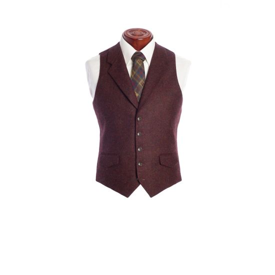 The Kinloch Anderson Anderson Lapel Waistcoat in Pheasant Tweed