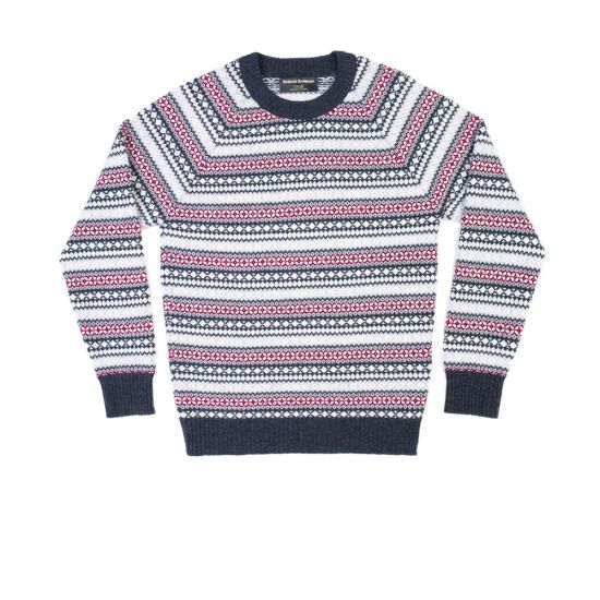 Fair Isle Crew Neck Jumper - Castle Grey