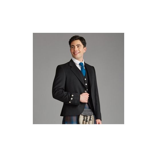 Day Argyll Waistcoat in Black Barathea  Made to Order