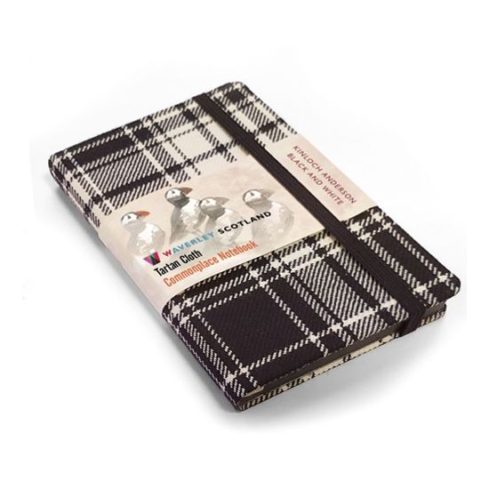 Kinloch Anderson Commonplace Notebook in Kinloch Anderson Black and White Tartan