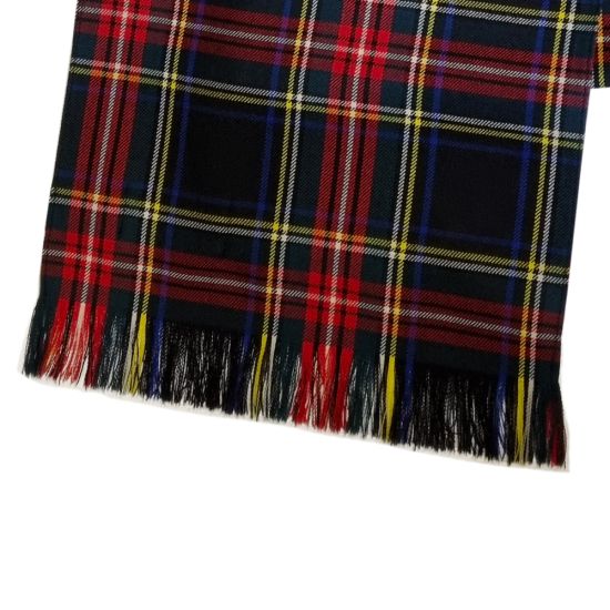 Scottish Fringed Sash in Black Stewart Tartan