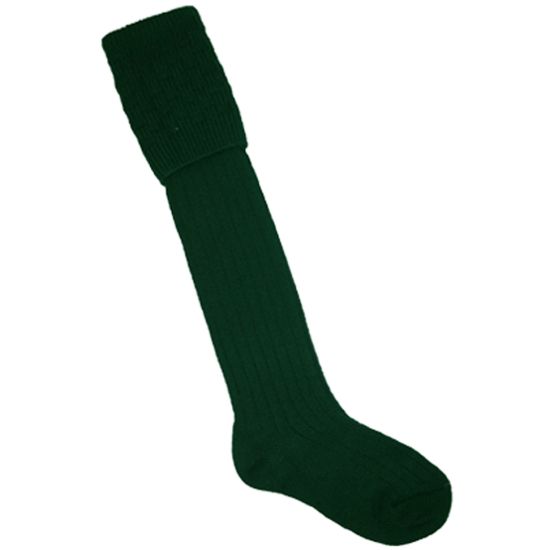 Bottle Green Kilt Hose with Basket Weave Top