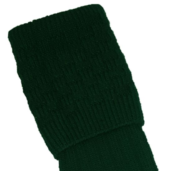 Bottle Green Kilt Hose with Basket Weave Top