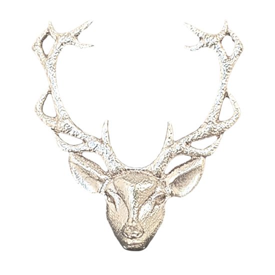 Stags Head Brooch in Sterling Silver