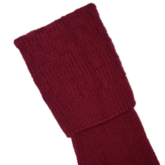 Burgundy Kilt Hose with Basket Weave Top
