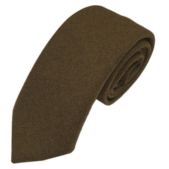 Dark Olive Tweed Tie in Pure New Wool