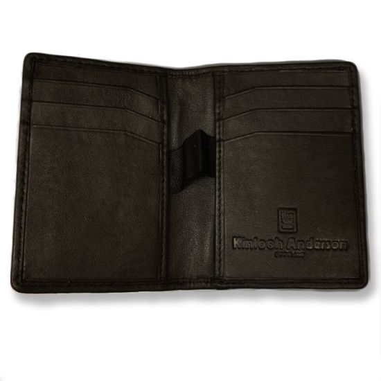 Scottish Rugby Tartan and Black Leather Credit Card Holder