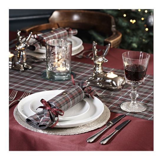 Box of 4 Christmas Crackers in Kinloch Anderson Castle Grey Tartan