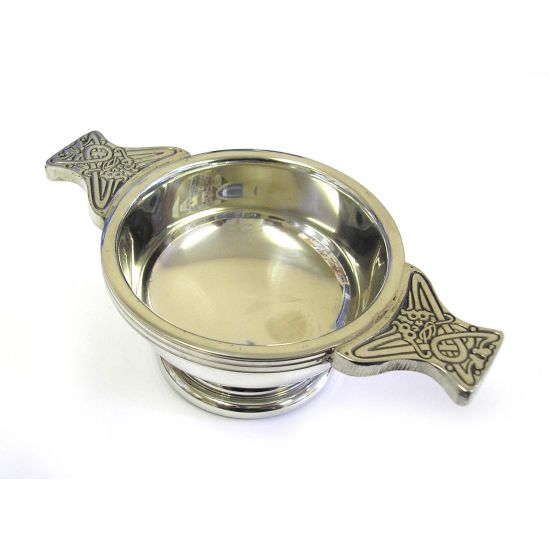 Celtic Design Quaich in Pewter Small- 7cms (2.75")
