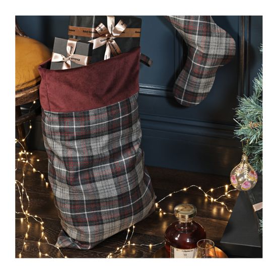 Christmas Sack in Kinloch Anderson Castle Grey Tartan