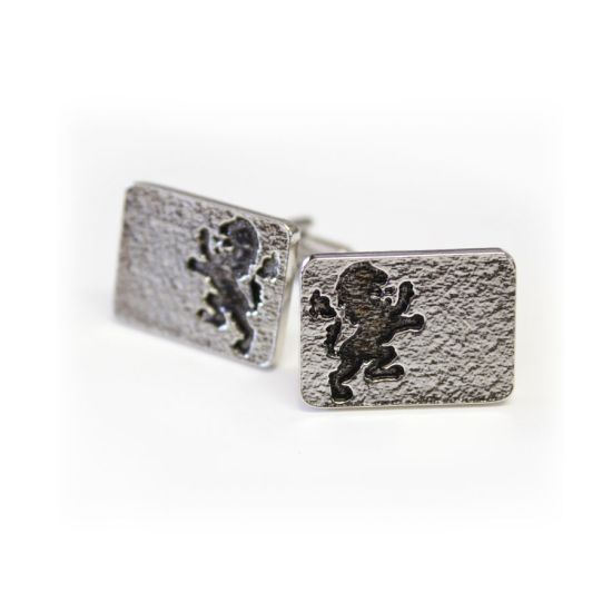 Lion Rampant Rectangle Pewter Cufflinks