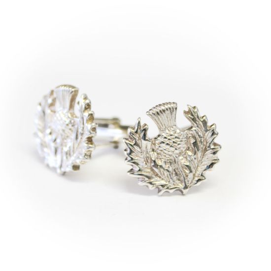Sterling Silver Thistle Cufflinks