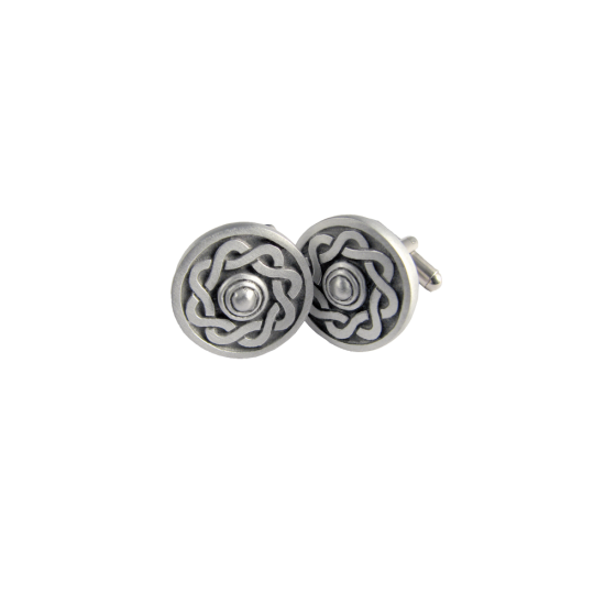 Targe Cufflinks in Matt Pewter