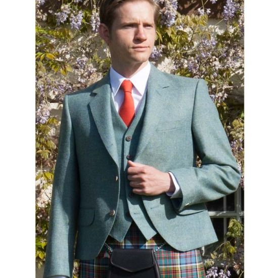 Kinloch Anderson Day Kilt Jacket in Blue Lovat Tweed