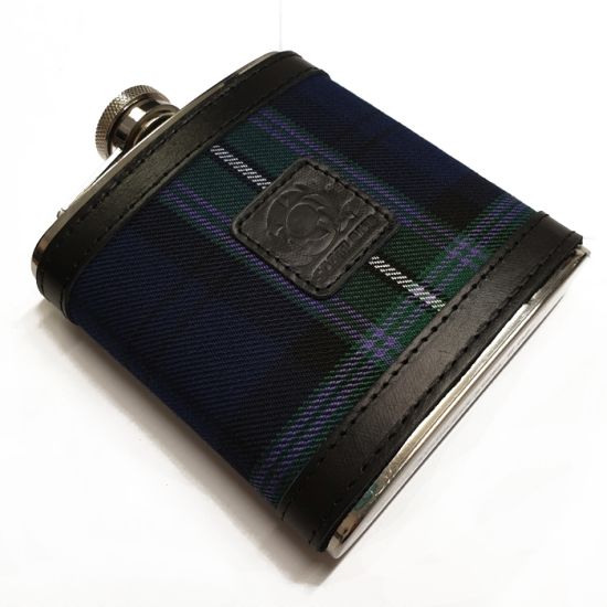 6oz HIP FLASK IN SCOTTISH RUGBY TARTAN