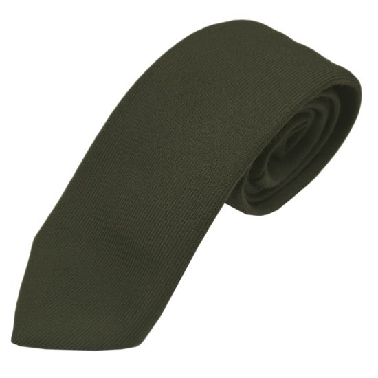 Green Muted plain wool tie to tone with kilt