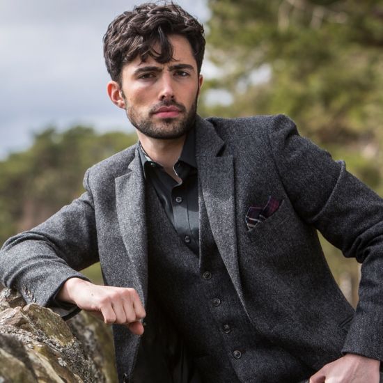 The Cairngorm Highland Jacket in Charcoal Grey Tweed