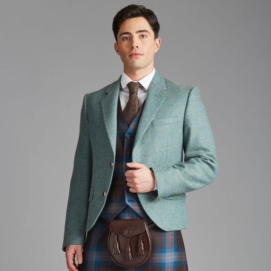 The Kinloch Anderson Day Jacket in Lovat Blue Tweed