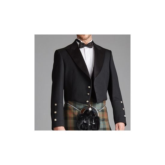 The Kinloch Anderson Coatee and Vest in Black Barathea